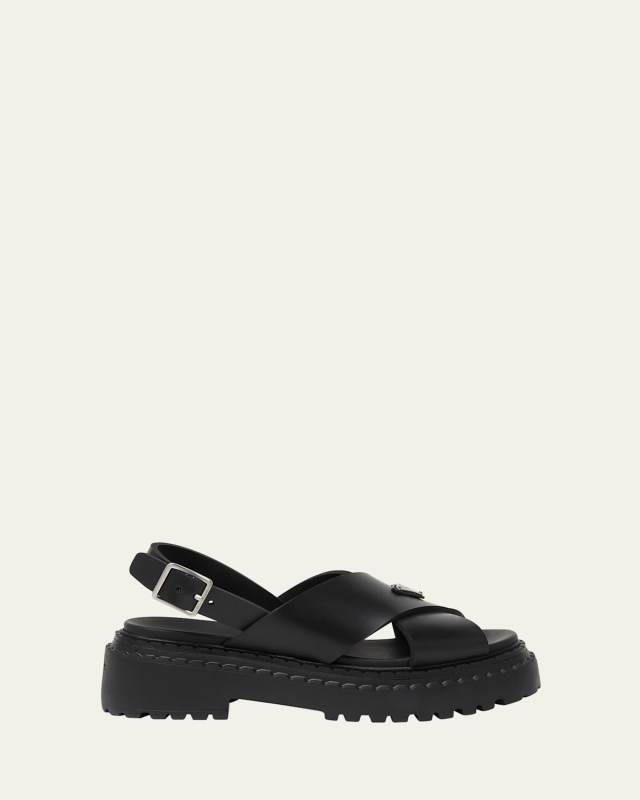 Soft Rubber Crisscross Strap Sandals